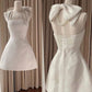 Halter Sleeveless Satin A-Line Mini Homecoming Dress With Bow Short Party Dress    cg26018