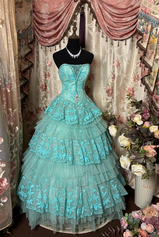 A Line Long Ball Gown Quinceanera Dress Unique Long Evening Dress    cg25548