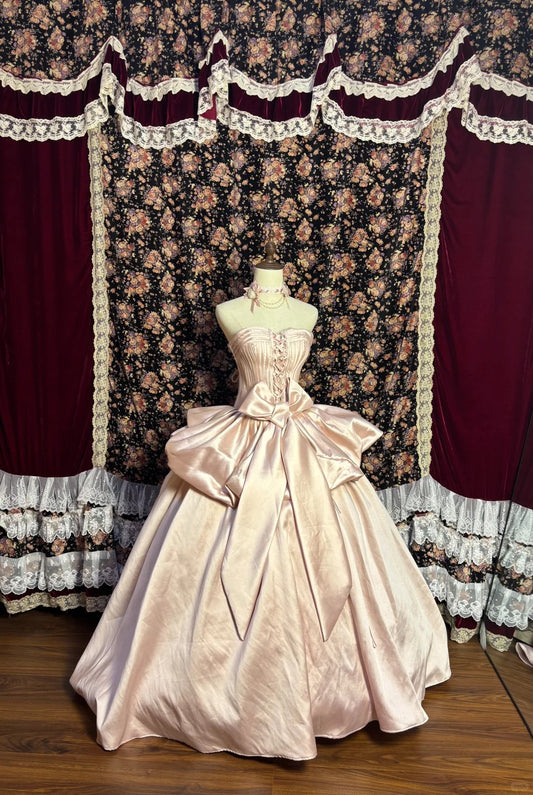 A Line Light Pink Ball Gown Quinceanera Dress Unique Evening Dress    cg25551