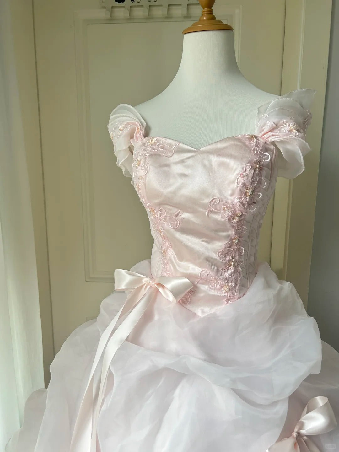 A Line Pink Prom Party Dresses Unique Long Evening Dress Vintage Princess Dress   cg25988