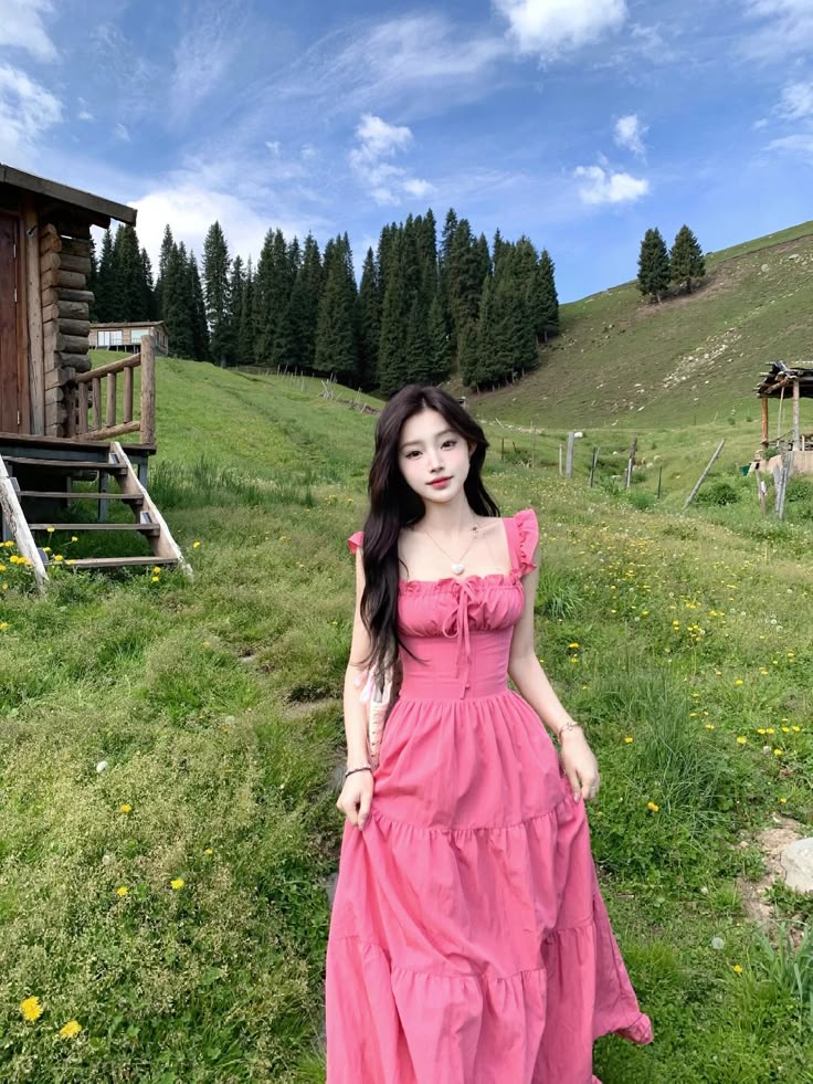 A Line Long Pink Prom Party Dresses Unique Evening Dress   cg26055