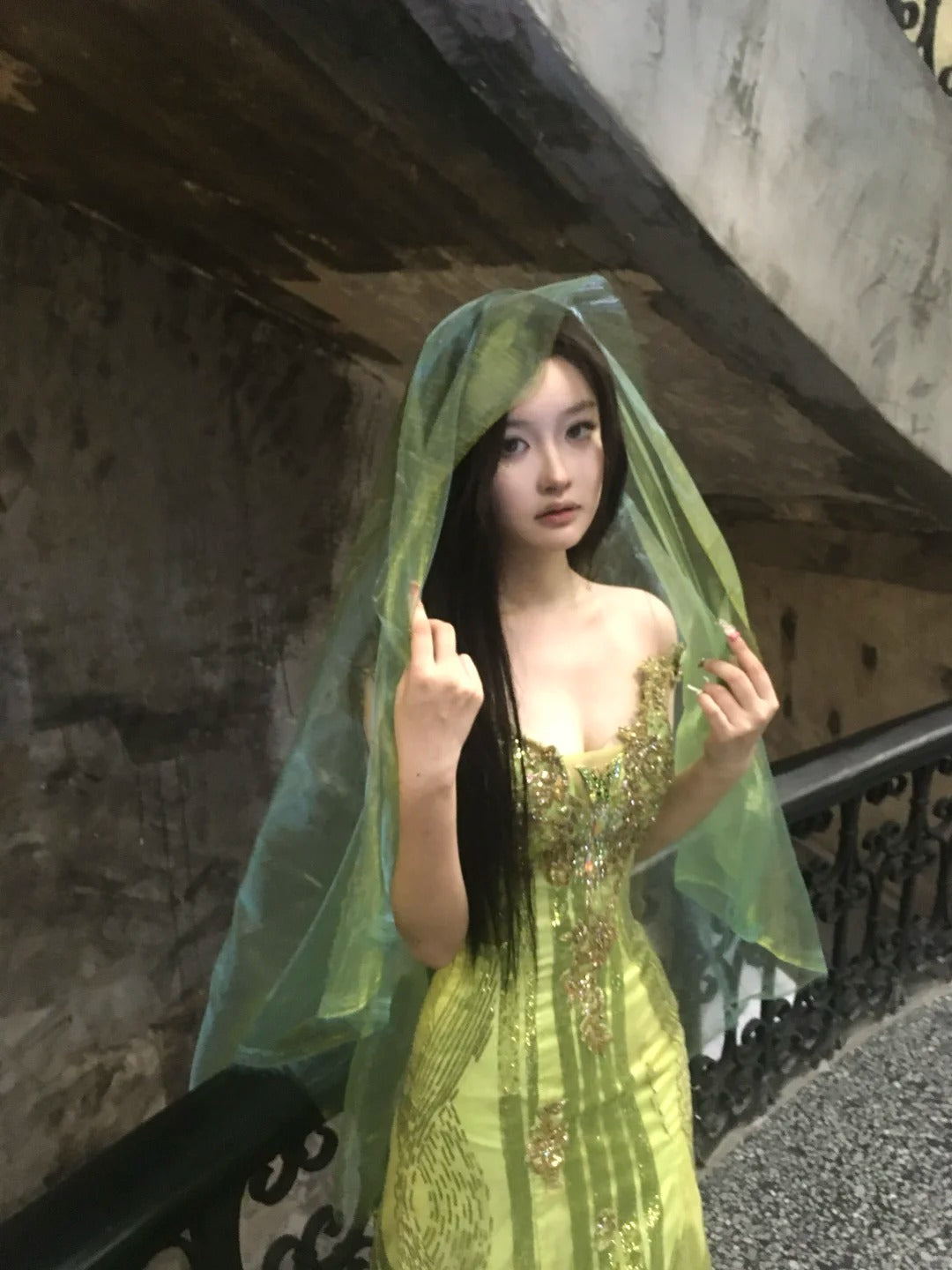 Vintage Evening Dresses,Mermaid Green Long Sleeveless Party Gowns  cg25543