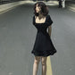 A Line Black Square Neck Cocktail Dresses Homecoming Dress Short Prom Dress Party Dress    cg26039