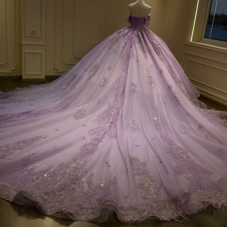 Elegantes Ballkleid mit schulterfreiem, langem Tüll mit Applikationen, Prinzessinnenkleid für Quinceanera, Kleid für Sweet 16, cg25642