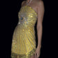 Yellow Halter Beaded Sexy Short Party Dress Cocktail Dresses Homecoming Dress     cg25769