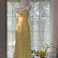 Yellow Beaded Evening Dress Unique Long Prom Dress    cg25572