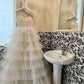 A Line Tulle Princess Evening Dress for Girls Long Party Gowns    cg25781