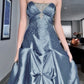 A Line Strapless Blue Formal Dress Long Party Dress Evening Dress Prom Dresses     cg25727