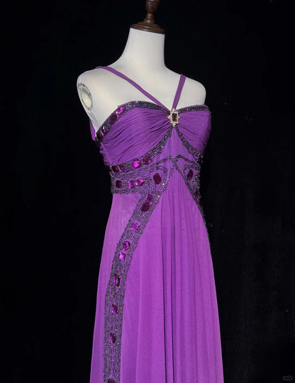 Purple Formal Dress Vintage Long Party Dress Evening Dress Prom Dresses     cg25715