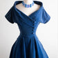 Blue Velvet Vintage Dresses Homecoming Dress Short Prom Dress Party Dress    cg26048