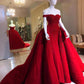 Red Off Shoulder Prom Party Dresses Unique Evening Dress Vintage Long Dress  cg26028