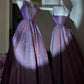 A Line Vintage Strapless Purple Shinny Long Prom Party Dresses Unique Evening Dress   cg26066