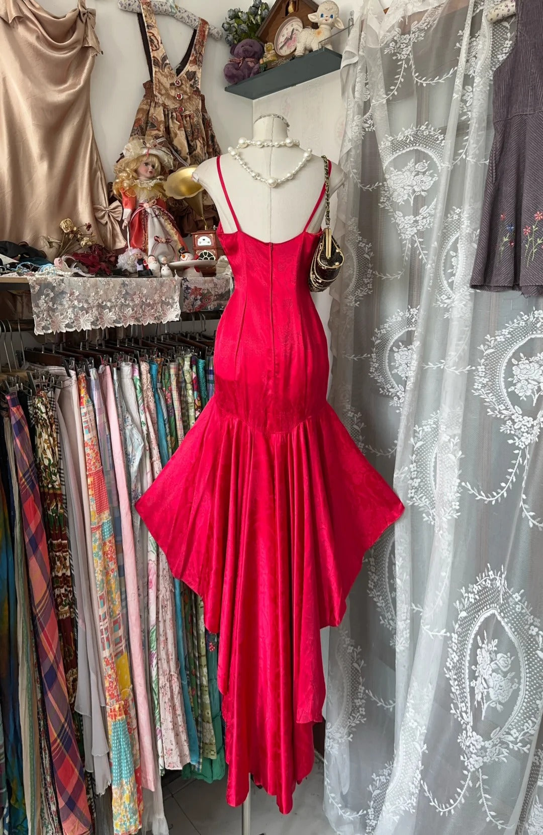 Red High Low Vintage Party Dress Evening Dress Prom Dresses     cg25755