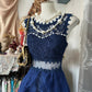 Vintage Evening Dresses,Navy Blue Long Sleeveless Party Gowns  cg25538