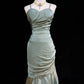 Sage Green Mermaid Formal Dress Vintage Long Party Dress Evening Dress Prom Dresses     cg25719