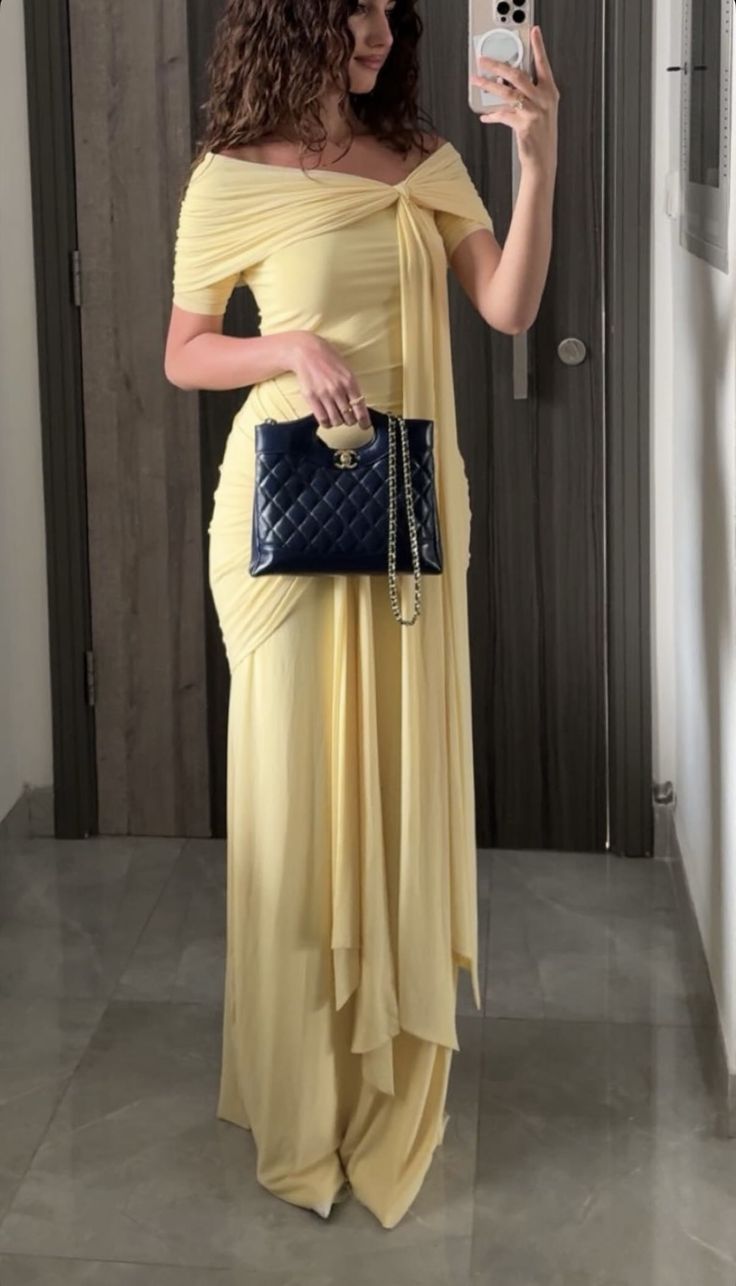 Yellow Mermaid Evening Dress Off Shoulder Prom Party Dress     cg25645