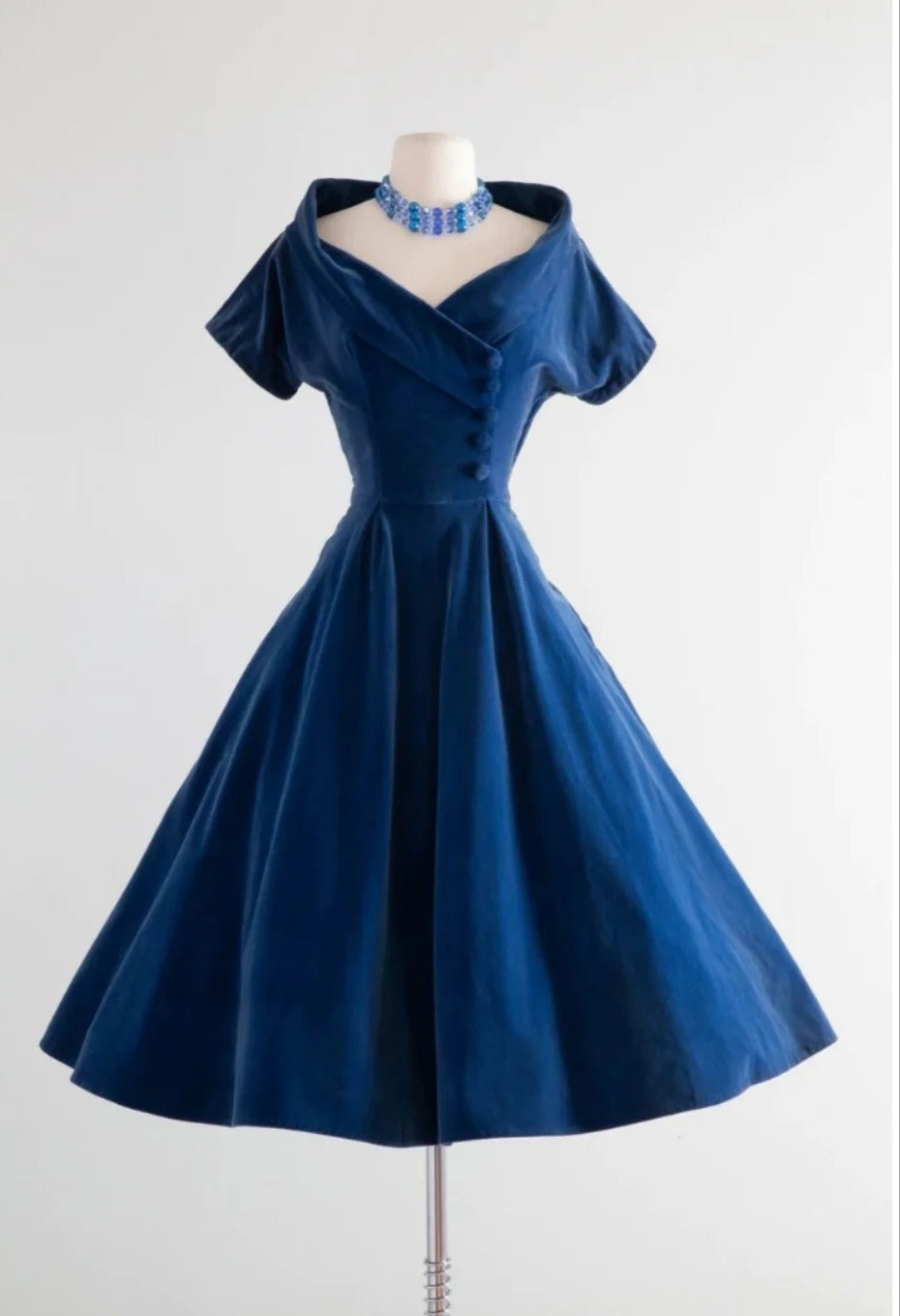 Blue Velvet Vintage Dresses Homecoming Dress Short Prom Dress Party Dress    cg26048