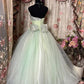 A Line Long Ball Gown Quinceanera Dress Unique Green Long Evening Dress    cg25547