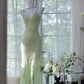 Green Mermaid Formal Dress Vintage Long Party Dress Evening Dress Prom Dresses     cg25711