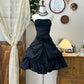 A Line Black Vintage Short Party Dress Cocktail Dresses Homecoming Dress     cg25797