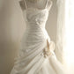 A Line White Wedding Dress Sleeveless Long Princess Evening Dress   cg25940
