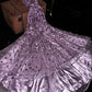A Line Vintage Purple Long Prom Party Dresses Unique Evening Dress   cg26068