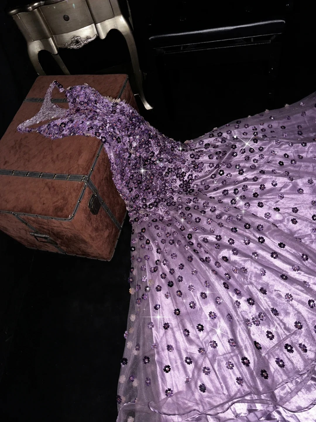 A Line Vintage Purple Long Prom Party Dresses Unique Evening Dress   cg26068