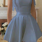 A Line Blue Short Simple Party Dress Homecoming Dress     cg25658