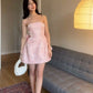 Pink Strapless Short Party Dress Homecoming Dress     cg25663