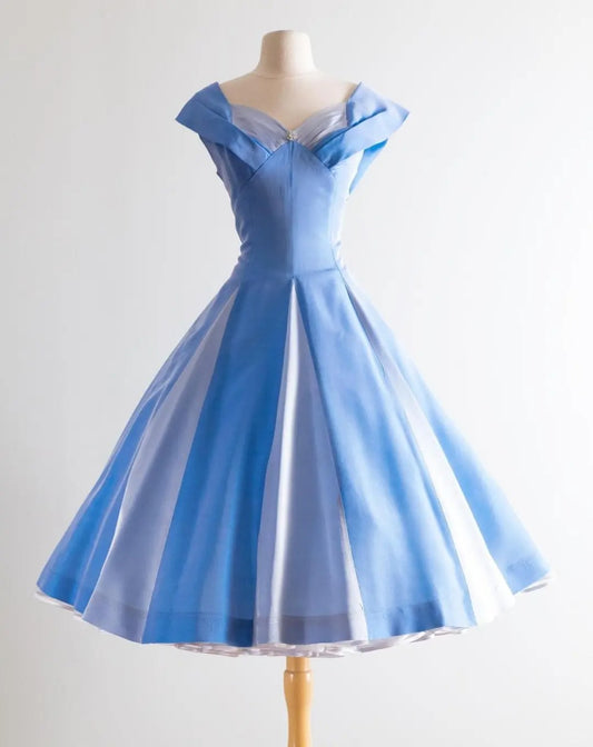 A Line Blue Vintage Homecoming Dresses Short Prom Dress Short Party Dress    cg25921