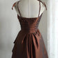 A Line Brown Short Party Dress Cocktail Dresses Homecoming Dress     cg25704