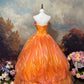 A Line Orange Strapless Ball Gown Quinceanera Dress Unique Evening Dress    cg25571