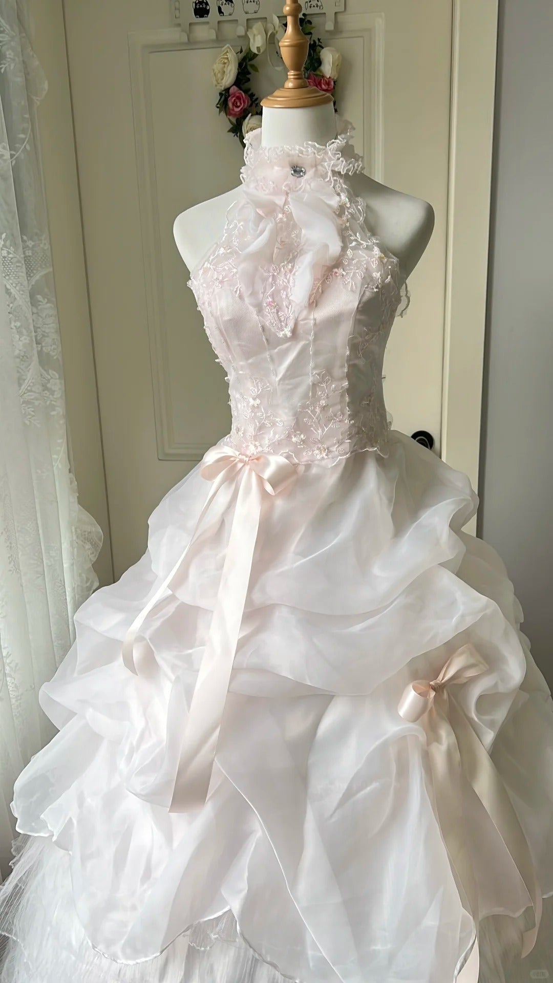 A Line Pink Prom Party Dresses Unique Long Evening Dress Vintage Princess Dress   cg25984