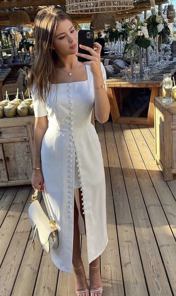 White Short Sleeves Party Dress Evening Dress Prom Dresses     cg25761