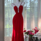 Red Vintage Prom Party Dresses Unique Long Evening Dress   cg25961