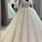 2025 Luxury Ball Gown Wedding Dress Sweetheart Sequins Long Sleeves Bridal Bride Gowns   cg26025