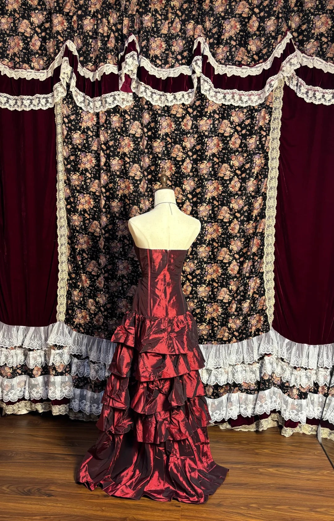 A Line Burgundy Strapless Evening Dresses,Sleeveless Party Prom Dress  cg25477