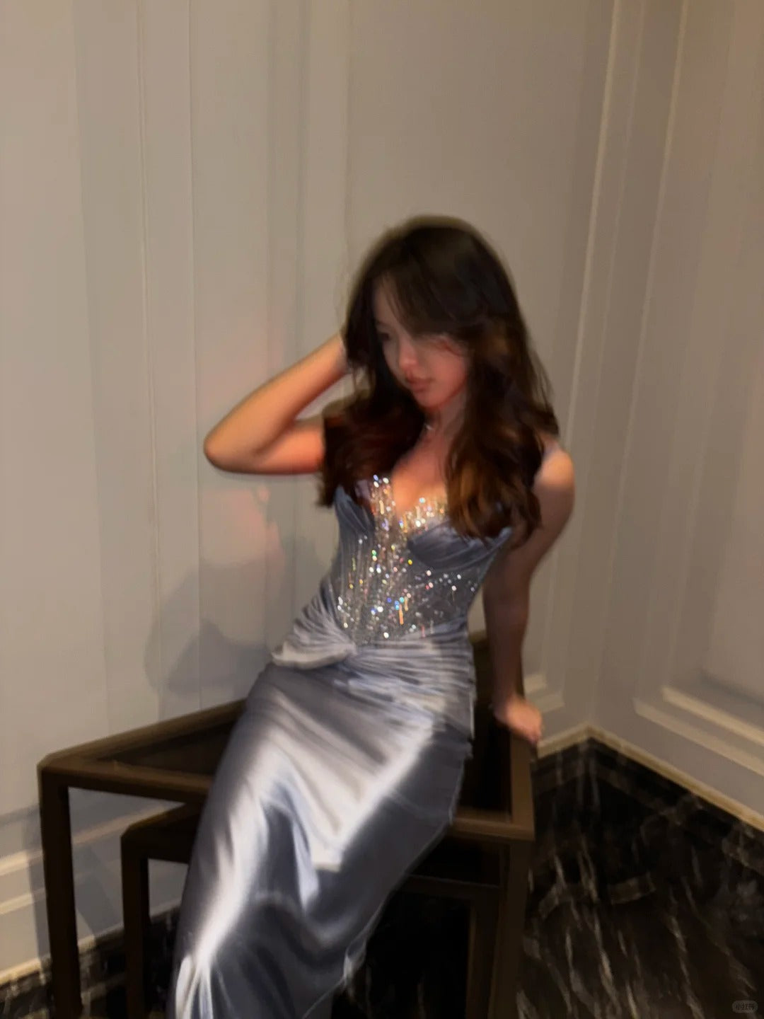 Gray Mermaid Long Vintage Prom Party Dresses Unique Evening Dress   cg26054