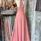 Vintage Evening Dresses,Pink Long Sleeveless Party Gowns  cg25539