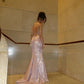 Pink Evening Dresses, Shinny Sleeveless Long Party Gowns  cg25555