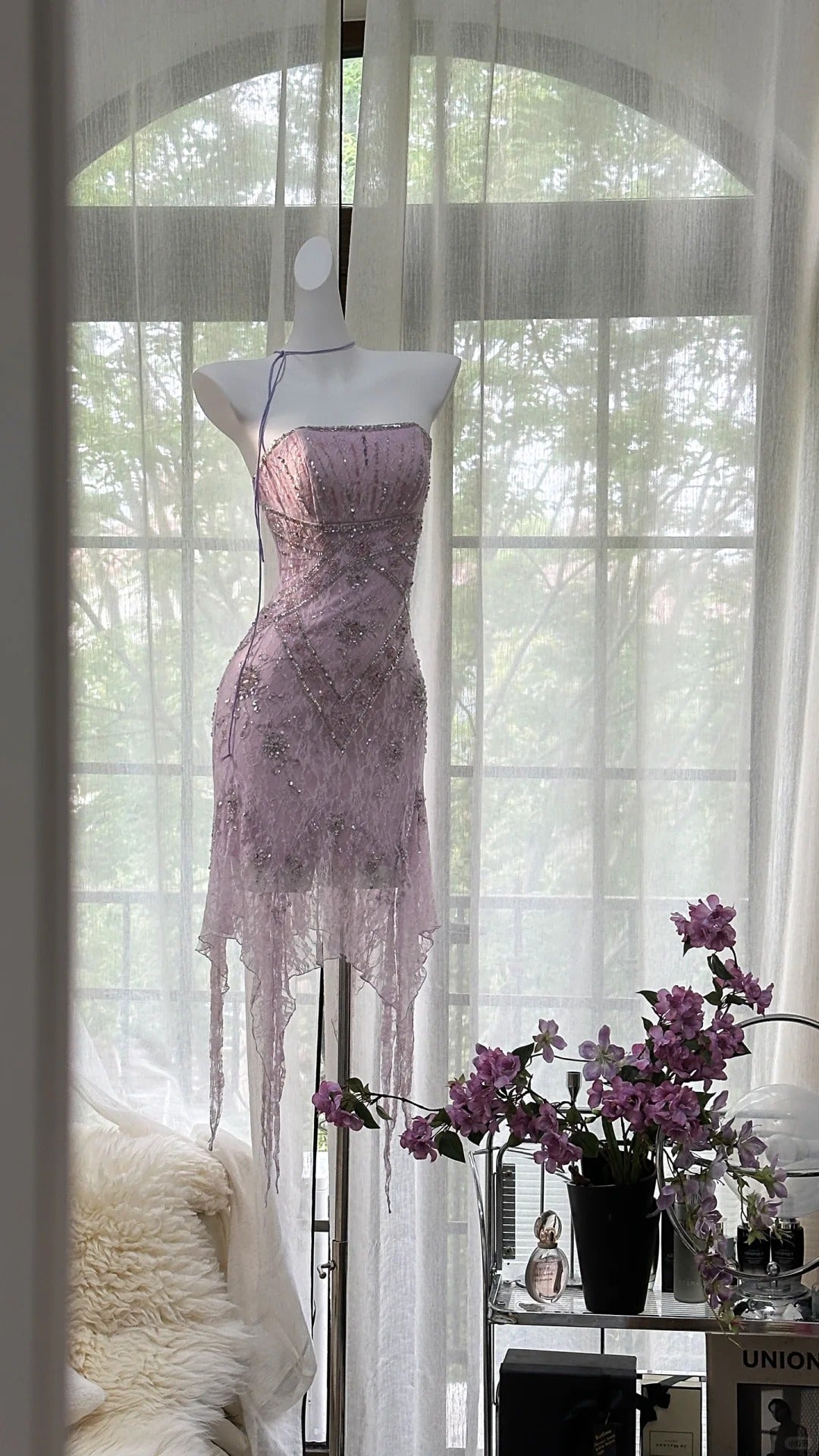 Vintage Short Evening Dresses, Lilac Short Party Gowns  cg25535