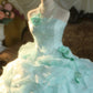 A Line Green Tulle Ball Gown Quinceanera Dress Evening Dress    cg25478