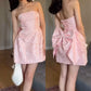 Pink Strapless Short Party Dress Homecoming Dress     cg25663