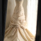 A Line Champagne Wedding Dress Sleeveless Long Princess Evening Dress   cg25941