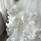 A Line White Tulle Strapless Wedding Dress Sleeveless Long Bridal Dress   cg25992