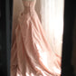 A Line Pink Princess Dress Wedding Dress Sleeveless Long Evening Dress   cg25929