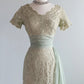 Green Lace Vintage Prom Party Dresses Unique Evening Dress   cg26051