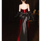 Burgundy Mermaid Velvet Vintage Evening Dresses,Sleeveless Party Gowns  cg25489
