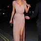 Charming Pink Prom Dress,Beading Evening Dress,Side Slit Party Dress Sexy prom dress cg5601