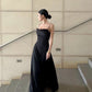 Spaghetti Straps Black A Line Long Prom Dresses       cg25147
